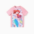 thumbnail image 3 of Disney Princess Girls Swimsuits Sets Ariel Graphic Swim T-shirt and Shorts Tankini Rash Guard Bathing Suits Sizes 2-6, 3 of 13