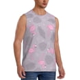 thumbnail image 2 of Bingfone Pink Flamingo Pattern Men's Tank Tops Workout Sleeveless Tee Shirts Running Beach Tanks for Men-X-Large, 2 of 8