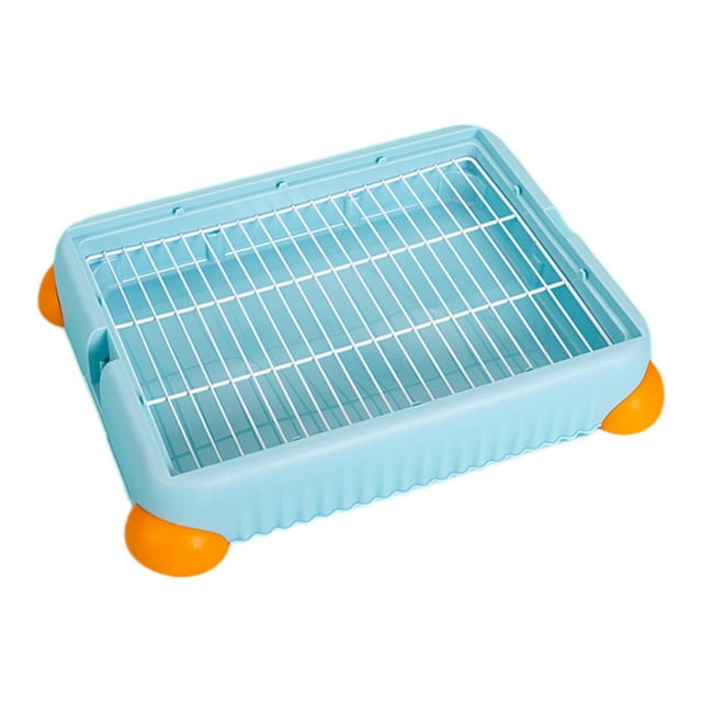 Inodoro para mascotas con bandeja para arena de conejos, inodoro para mascotas, bandeja para arena para animales pequeños, inodoro para jaula con azul