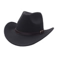 thumbnail image 2 of Western Cowboy Hat informal Primavera Otoño para adultos Novedad Protección solar Negro, 2 of 8