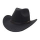 thumbnail image 2 of Sombrero de vaquero enrollable para primavera y otoño, versátil, clásico, para mujer y hombre, informal, de ala grande. Negro, 2 of 9