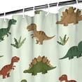 thumbnail image 3 of Light Green Dinosaurs Plants Pattern Shower Curtain 36"x72" ,Bathroom Decorative Shower Curtains Set with 12 Hooks,Modern Waterproof Washable Shower Curtain, 3 of 6