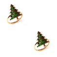 thumbnail image 1 of Ounissouiy Anillo de servilleta de acero inoxidable de Navidad, soportes de pañuelos de papel portátiles de Navidad, decoración de de comedor para Árbol verde 2piezas Ounissouiy CBP163677, 1 of 6