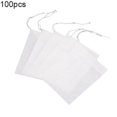 thumbnail image 1 of Flmtop 100pcs White Non-woven Empty Teabags String Filter Paper Herb Loose Tea Bag, 1 of 10