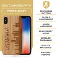 thumbnail image 7 of Case Yard Wooden Case Outside Soft TPU Silicone, Slim Fit Shockproof Wood Protective Phone Cover for Girls Boys Men and Women, Supports Wireless Charging Skyline LA Design case for iPhone-X, 7 of 7