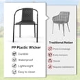 thumbnail image 3 of Ktaxon 2Pcs Plastic Stackable Chairs, Weather-Resistant Outdoor Dining Seatings with Ergonomic Armrests for Lawn, Garden, Firepit and Restaurant Use, Black, 3 of 9