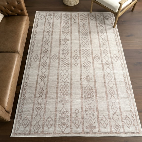 nuLOOM Green Haven Collection Silvana Recycled Cotton Machine Washable Area Rug, 4' x 6', Silvana Taupe