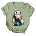 thumbnail image 2 of Women's Dolly Shirts Women Retro Dolly Country Music T‑Shirt, Crew Neck Short Sleeve Vintage Graphic Tee Loose‑Fit Casual Unisex Daily Tops XXL, 2 of 5