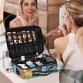 thumbnail image 7 of Large Travel Artist Makeup Bag With Adjustable Dividers &12 Brush Slots Portable Cosmetic Organizer Half Moons Face, 7 of 7
