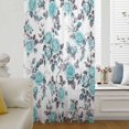 thumbnail image 6 of Aqua Rose Sheer Curtains 72 Inches Long, Rustic Romantic Botanical Floral Vines Art Light Filering Curtains, Breathable Simi Curtain Privacy Drapes for Living Room Bedroom Window Treatment, 6 of 9