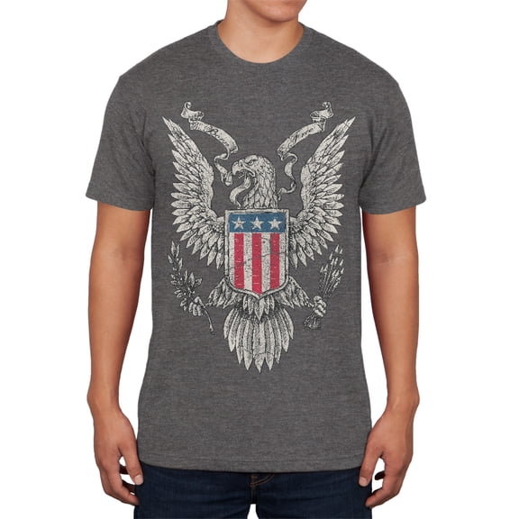 4th of July Born Free Distressed Vintage Eagle Mens Soft T Shirt