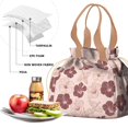 thumbnail image 4 of Pioneer Flower Floral Print Pattern Drawstring Lunch Bag Women - Drawstring Lunch Bag Insulated for Work Office - Stain-Resistant Large Lunchbags for Women with Multi-Pockets, 4 of 6