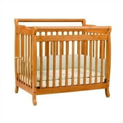DaVinci Emily Mini 2-in-1 Convertible Wood Baby Crib in Honey Oak