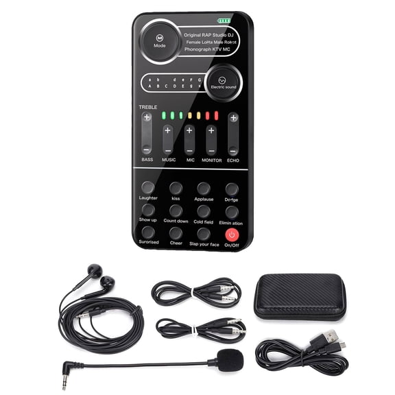 TAPDRA Live Sound Card ABS DSP Reverberation Plug And Play 11 Special Modes For Mobile Phones Computers IPad Live Streaming