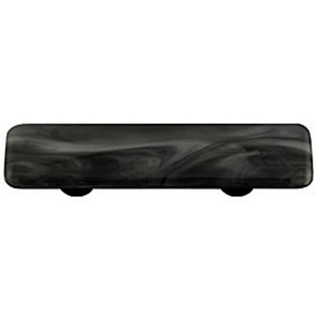 - Hot Knobs HK2009-PA Swirl Charcoal Rectangle Glass Cabinet Pull - Aluminum Post