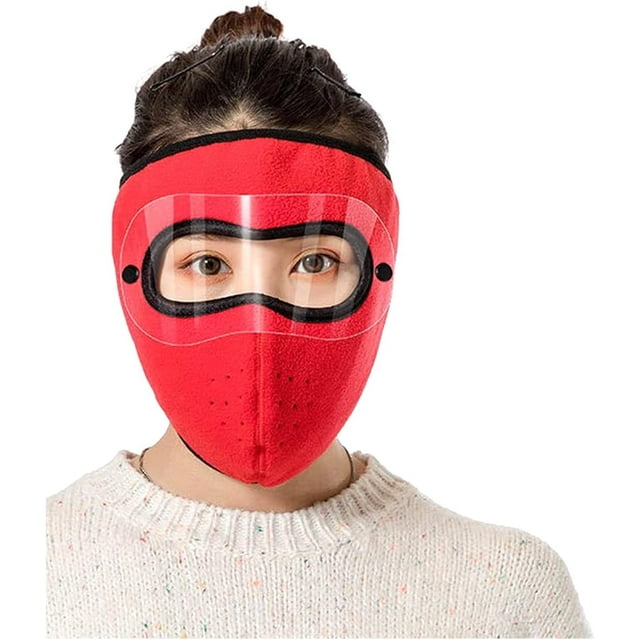 HUGFEGWE Winter Fleece Mask Warm Mask,Full Cover Face Mask Outdoor Windproof Mask Breathable Thickened Dustproof Reusable Mask CJB91-11990
