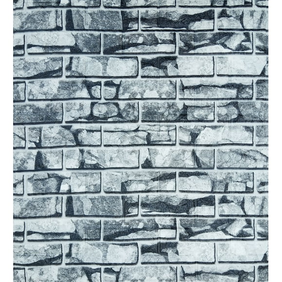 Dundee Deco's White Grey Faux Stone 3D Wall Panel, Peel and Stick Wall Sticker, Self Adhesive Foam Wallpaper Wall Paneling Decor, 2.3ft X 2.5ft, 5.75 sq ft each