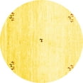 thumbnail image 1 of Ahgly Company Indoor Round Solid Yellow Modern Area Rugs, 7' Round, 1 of 4