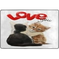 thumbnail image 4 of SKYSONIC Cartoon Cute Couple Kittens Non-Slip Area Rug, Valentine's Day Floor Carpet Comfort Floor Mats Decor for Indoor Front Porch Living Room Bedroom Kitchen, 36"x24", 4 of 5