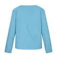 thumbnail image 4 of AherBiu Hauts à Manches Longues pour Femmes Blouse en Coton et Lin Demi-Boutonnage Col en V Hauts de Sortie pour Femmes, 4 of 5