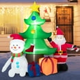 thumbnail image 1 of Gymax 7.2FT Inflatable Christmas Tree Snowman Santa Gift Bag Combination w/ LED Lights, 1 of 10