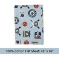 thumbnail image 4 of MVP Sports #32 #24 Basketball Baseball Football 3 Piece Multicolor Blue Cotton Toddler Sheet Set, 4 of 7
