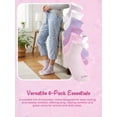 thumbnail image 6 of Justice Boyfriend Rib Ankle Socks for Girls with Lettuce Edge Anklet, 6 pk Pink Multi Color, 6 of 7