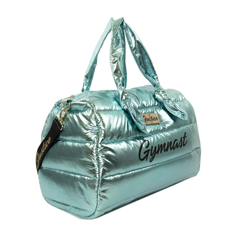 Dance' Quilted Metallic Silver Medium Duffle Bag