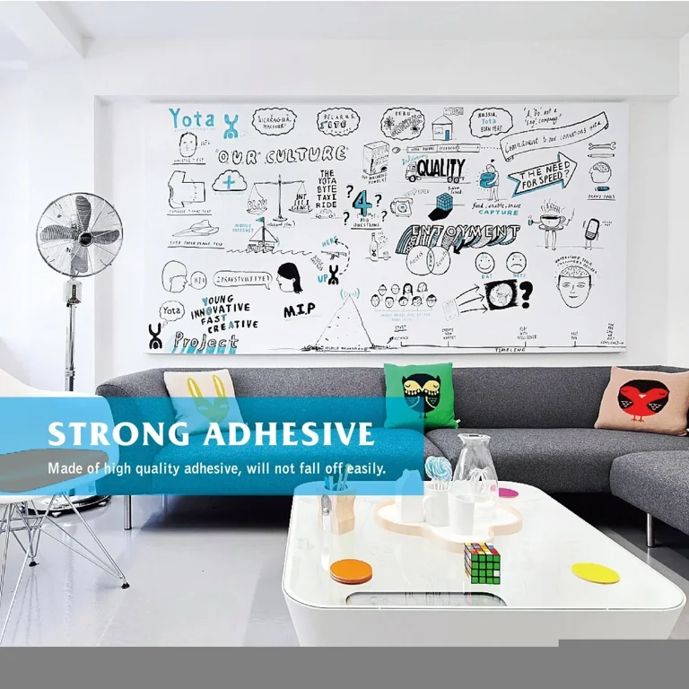 Blue Dry Erase Wall Sticker Roll 17.3x78.7 Inches - Self-Adhesive Whiteboard Paper With Markers For Office, Home & Classroom