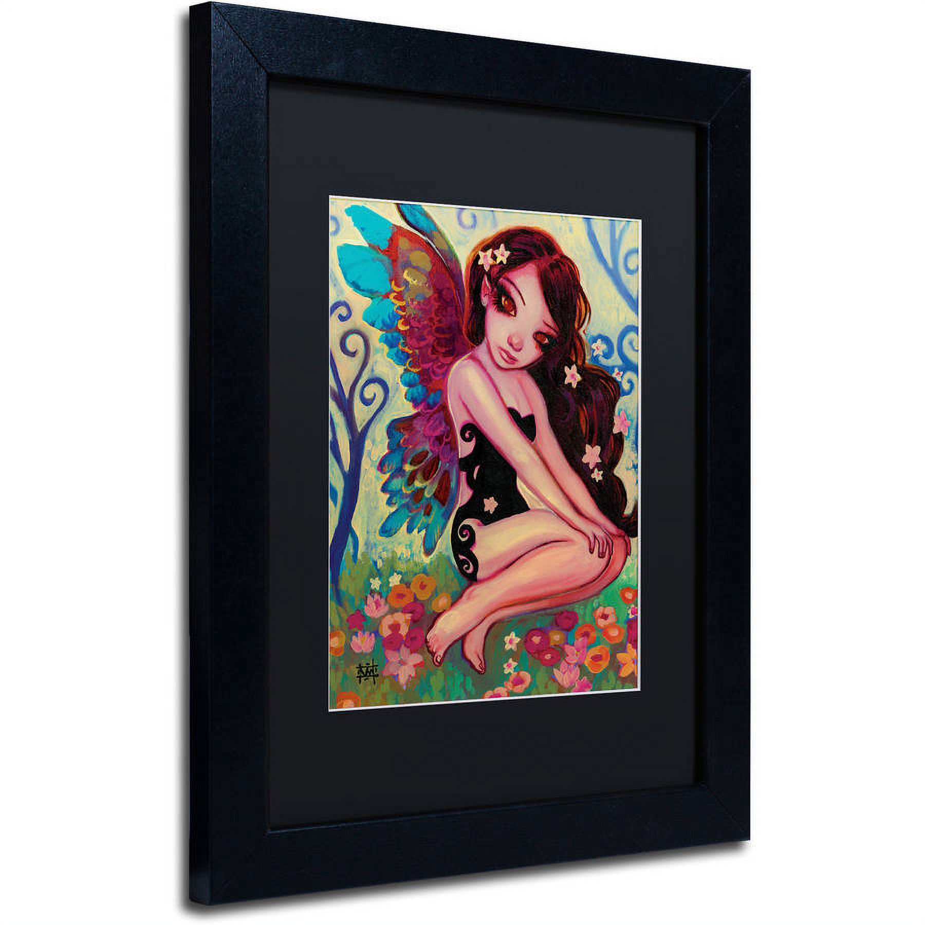 Trademark Fine Art "Rainbow Angel" Canvas Art by Natasha Wescoat, Black Matte, Black Frame