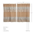 thumbnail image 3 of VHC Brands Kaila Country Cottage Ruffled Gold Ticking Stripe Curtain Tier Set 36Lx36W, 3 of 5
