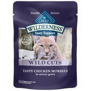 Blue Buffalo Wilderness Tasty Toppers Wild Cuts Tasty Chicken Morsels in Savory Gravy Grain-free Cat Food Topper, 3 oz, Case of 24