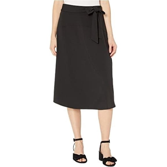 Tommy Bahama Solid Tambour Midi Skirt, Black, Medium