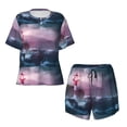 thumbnail image 4 of Lsque lighthouse Waves Torrential Rain Women's Short-Sleeved Pajama Set - 2 Piece Soft and Lightweight Sleepwear Set-XX-Large, 4 of 9