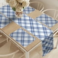thumbnail image 2 of Ambesonne Navy Plaid Table Runner & Placemats, Fashion Diagonal Lines, Placemat 4 pcs + Runner 14"x72", Azure Blue Sky Blue, 2 of 2