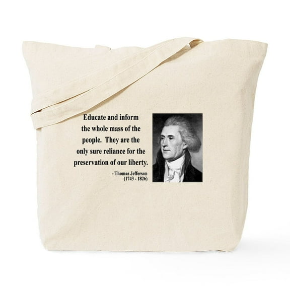 CafePress - Thomas Jefferson 22 Tote Bag - Unisex Canvas Tote Bag, Beige, 1-Piece