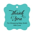 thumbnail image 1 of Darling Souvenir Baby Shower Thank you Favor Tags Custom Hang Gift Tags-Turquoise-50 Tags, 1 of 1