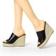 thumbnail image 2 of Sandalias de Cuña Plataforma Tacón de Cuña Allegra K Negro 41, 2 of 7