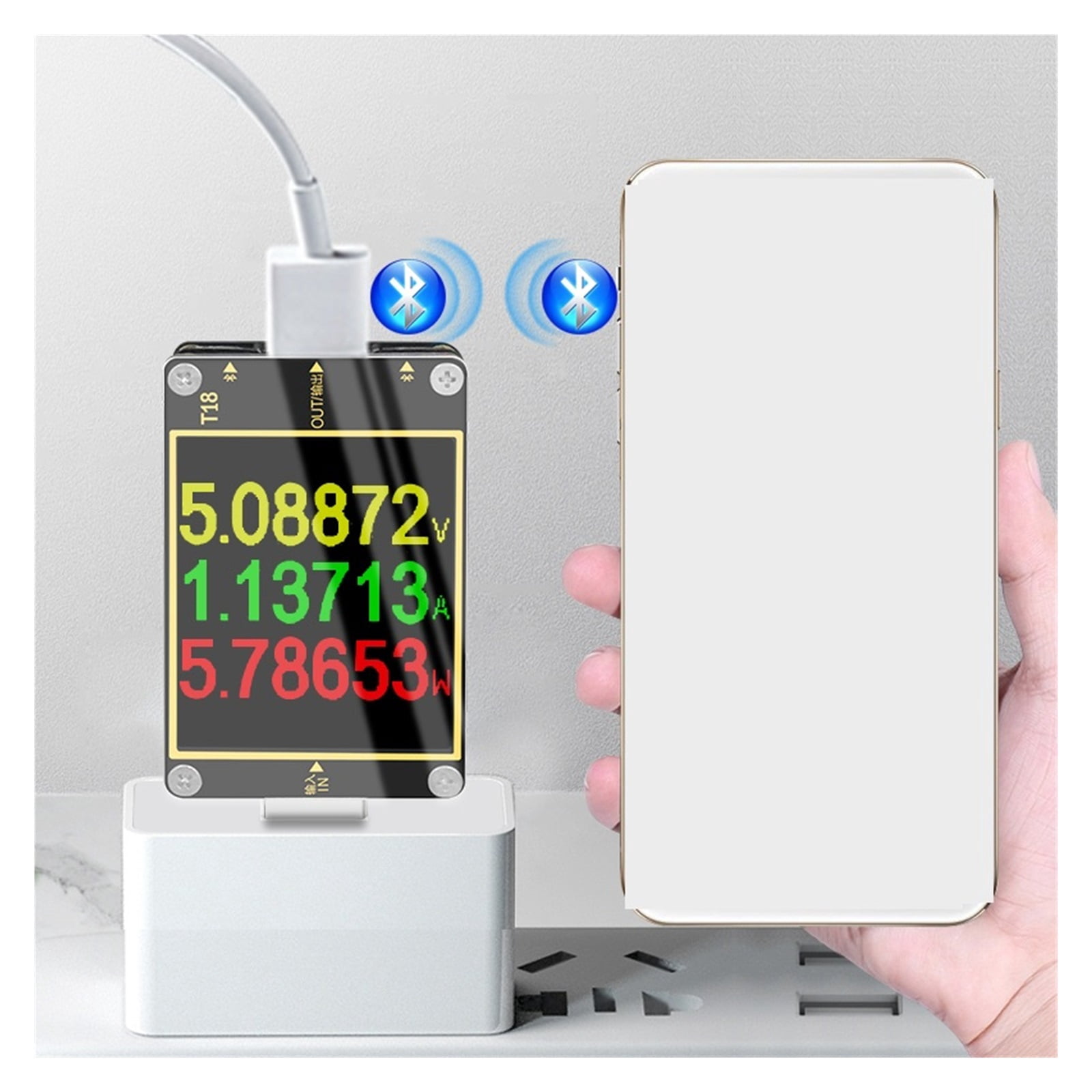 18 IN 1 USB Tester T18 Digital Voltmeter Ammeter Voltimetro DC Power Volt Meter Current Voltage Doctor 1.8" PD QC3.0 Detector ,Live Data