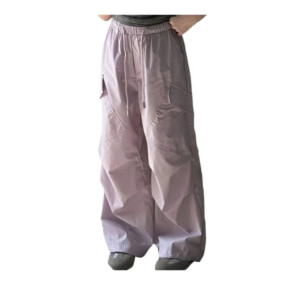 Girls Cargo Pants Casual Girls Elastic Waist Drawstring Pants Girls Baggy Cargo Pants Wide Leg Girls Pants Girls Hiking Pants 11-12 Years