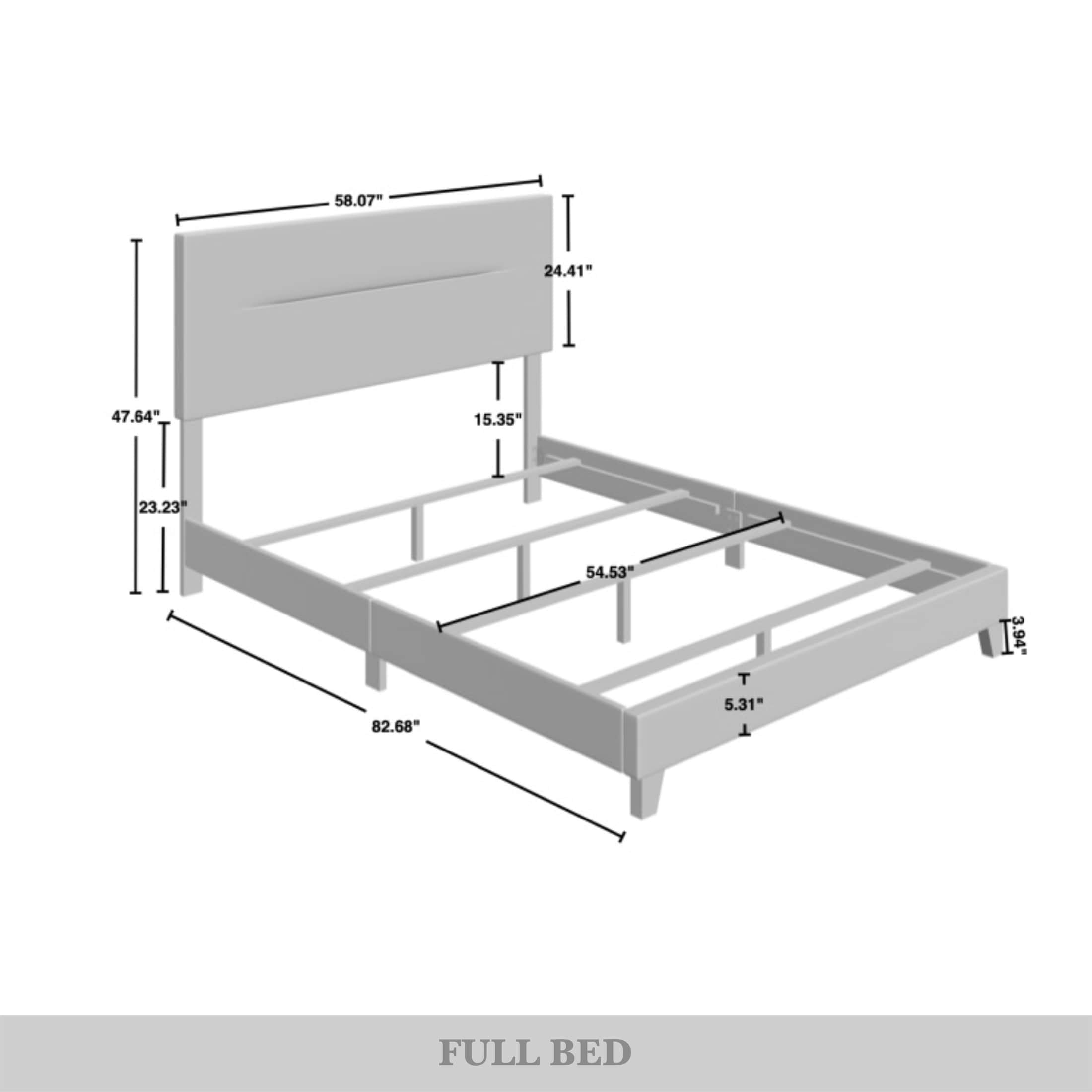 Castle Place Simple Linen Upholstered Full Bed, Beige