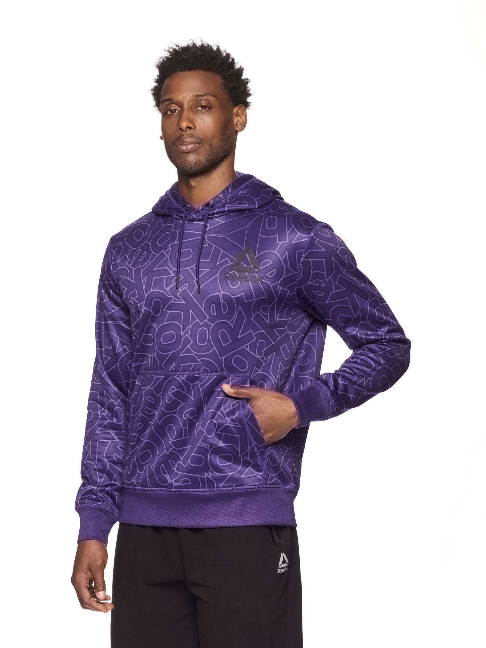 Reebok Mens and Big Mens All Over Print Hoodie, up to Sizes 3XL