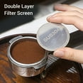 thumbnail image 4 of Filtre à Café Écran de Galette, 2 Pcs Épaisseur 1.2mm Acier Inoxydable 304 Réutilisable Double Couche Écran de Filtre à Expresso Poignée d'Extraction de Filtre pour Panier de Filtre de Portafiltre à Café, 4 of 7