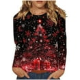thumbnail image 2 of Holiday Gifts! Titcea Christmas Tops for Women 2024 Long Sleeve Crewneck Fashion Xmas Print Cute Pullover Sweaters 2024 Loose Comfort Lightweight Casual Tops, 2 of 5