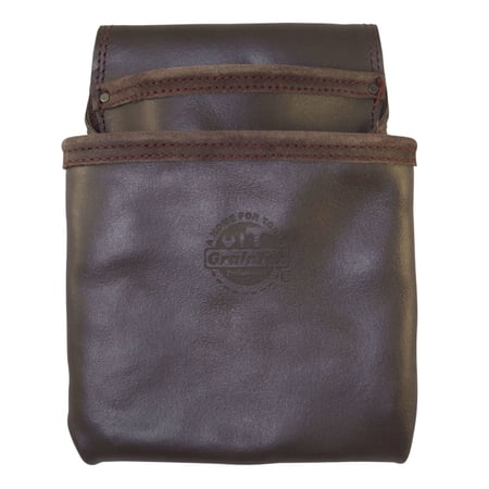 UPC: 0819972022589 | Graintex 2 Pocket Oil Tanned Nail & Tool Pouch Dark Brown Color for Constructor/Electrician/Plumber