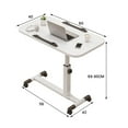 thumbnail image 3 of Ataucjin Foldable Standing Desk with Wheels, 27.2-35.4" Height Adjustable Mobile Overbed Tables, Metal Frame Portable Laptop Desk Bedroom Aids Hospital Bed Table for Home Hospital, 3 of 8