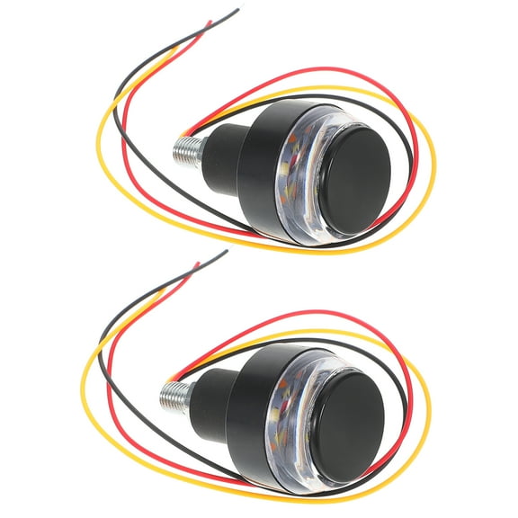 Motorcycle Turn Signal Side Lights with LED Bulbs Black Plastic for Motorcycle Use 2 Pieces