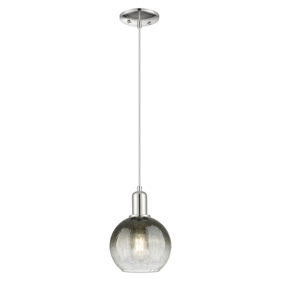 716-1P-PN-G483-8SL Innovations Lighting Brookhaven Globe - 1 Light Cord Hung Mini Pendant-7.88 Inch Wide and 12 Inch Tall-Polished Nickel Finish-Slate