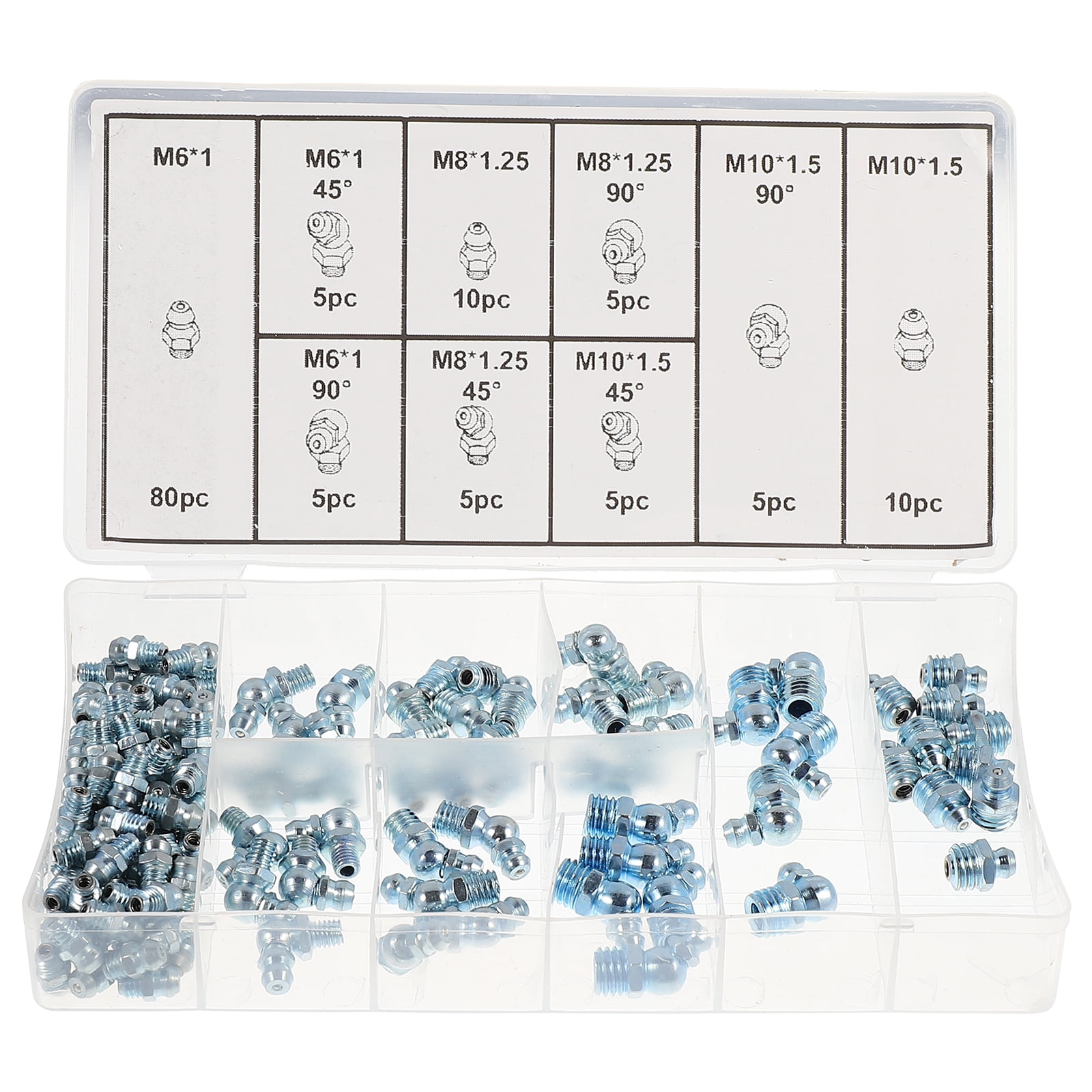 Rosarivae 130pcs Angled Grease Nozzle Straight Type Grease Fittings