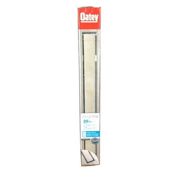 Oatey Designline 28" Shower Floor Linear Drain Square Grate in Stainless Steel